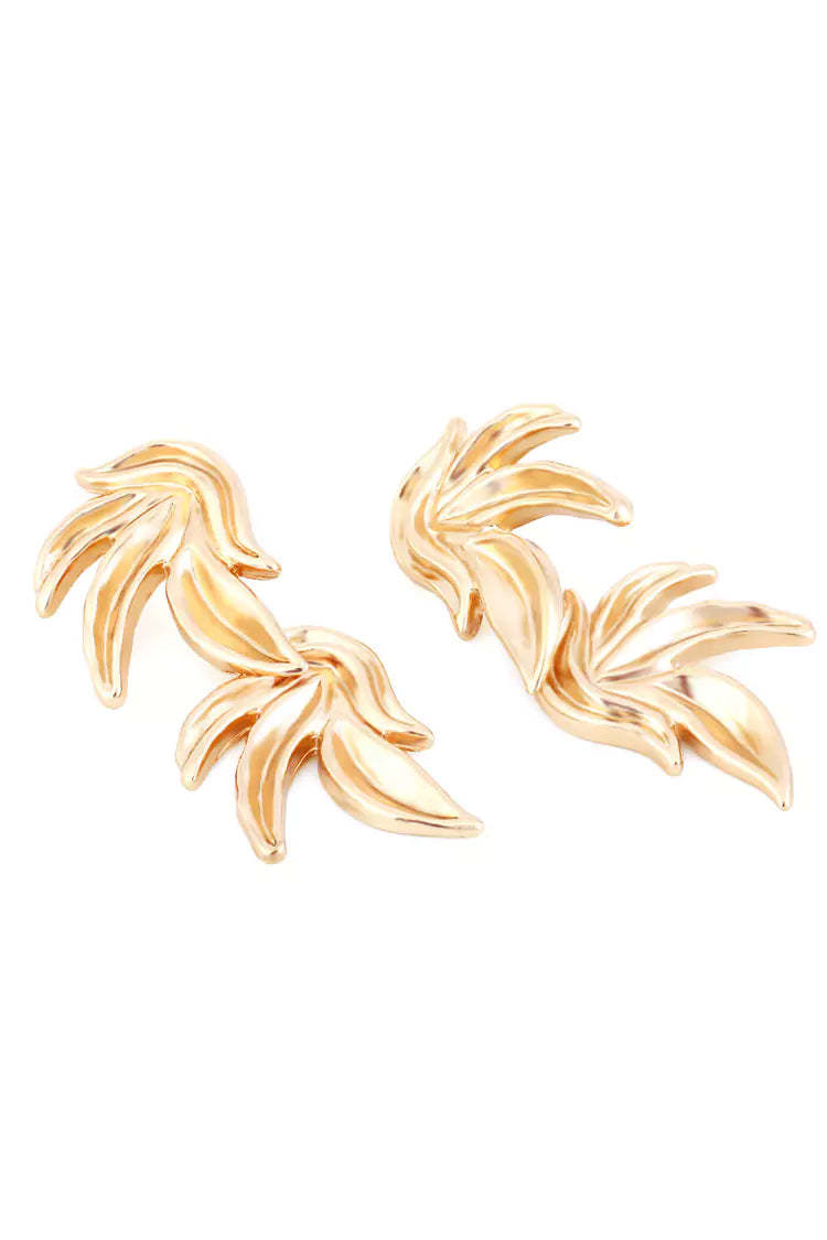 Carnation Gold Leaves Earrings