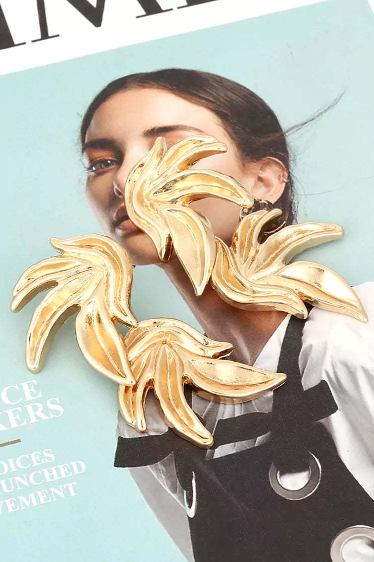 Carnation Gold Leaves Earrings