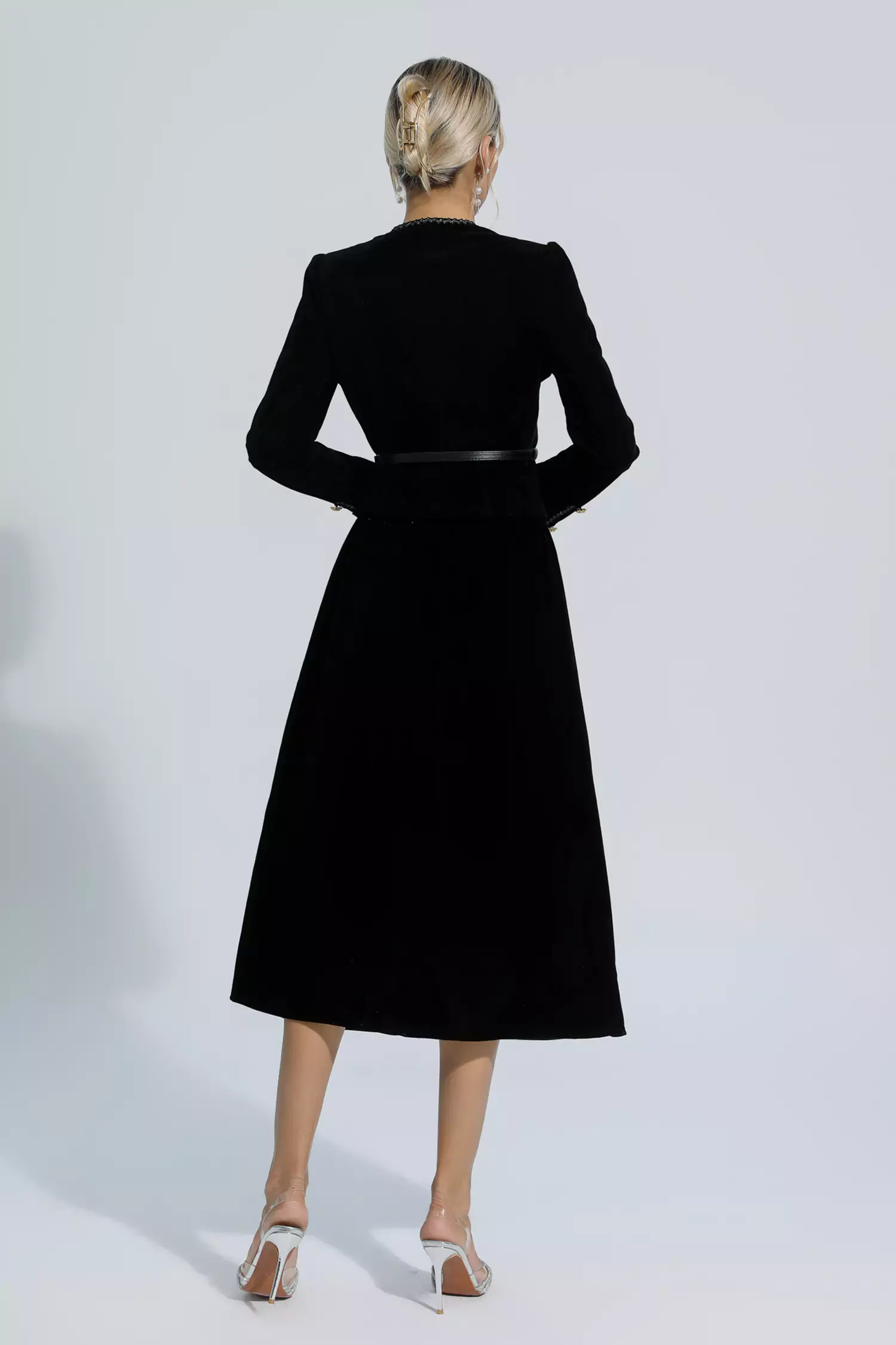 Steinbeck Black Woolen Floral Blazer Set
