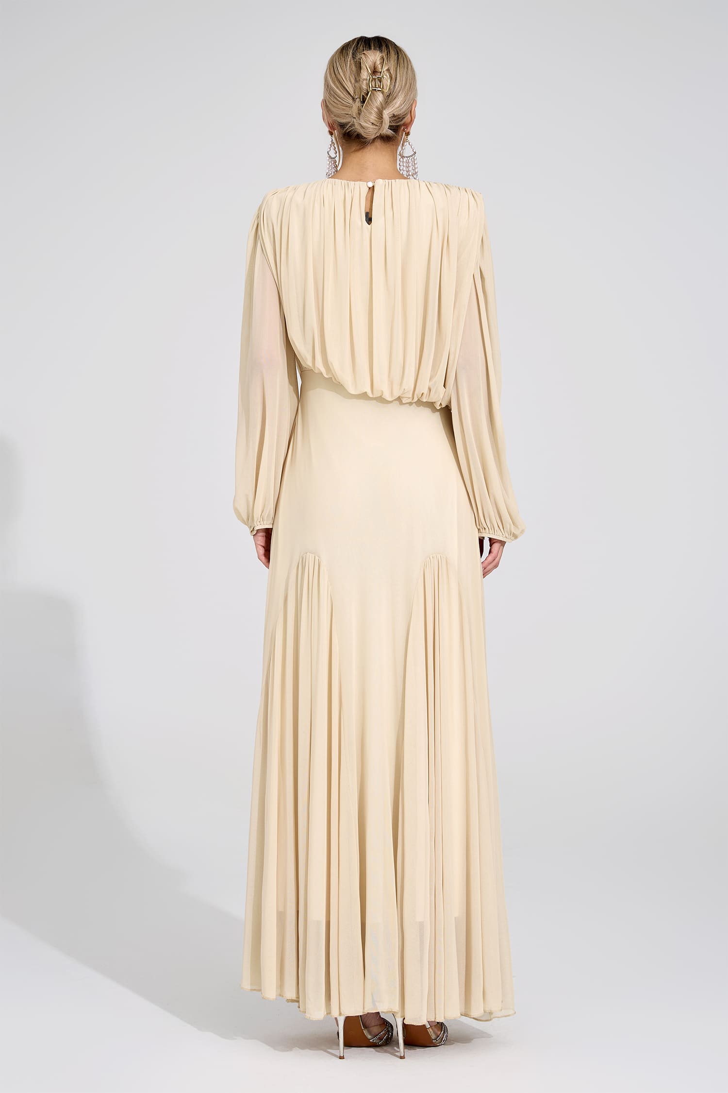 Maj Yellow Pleated Maxi Dress