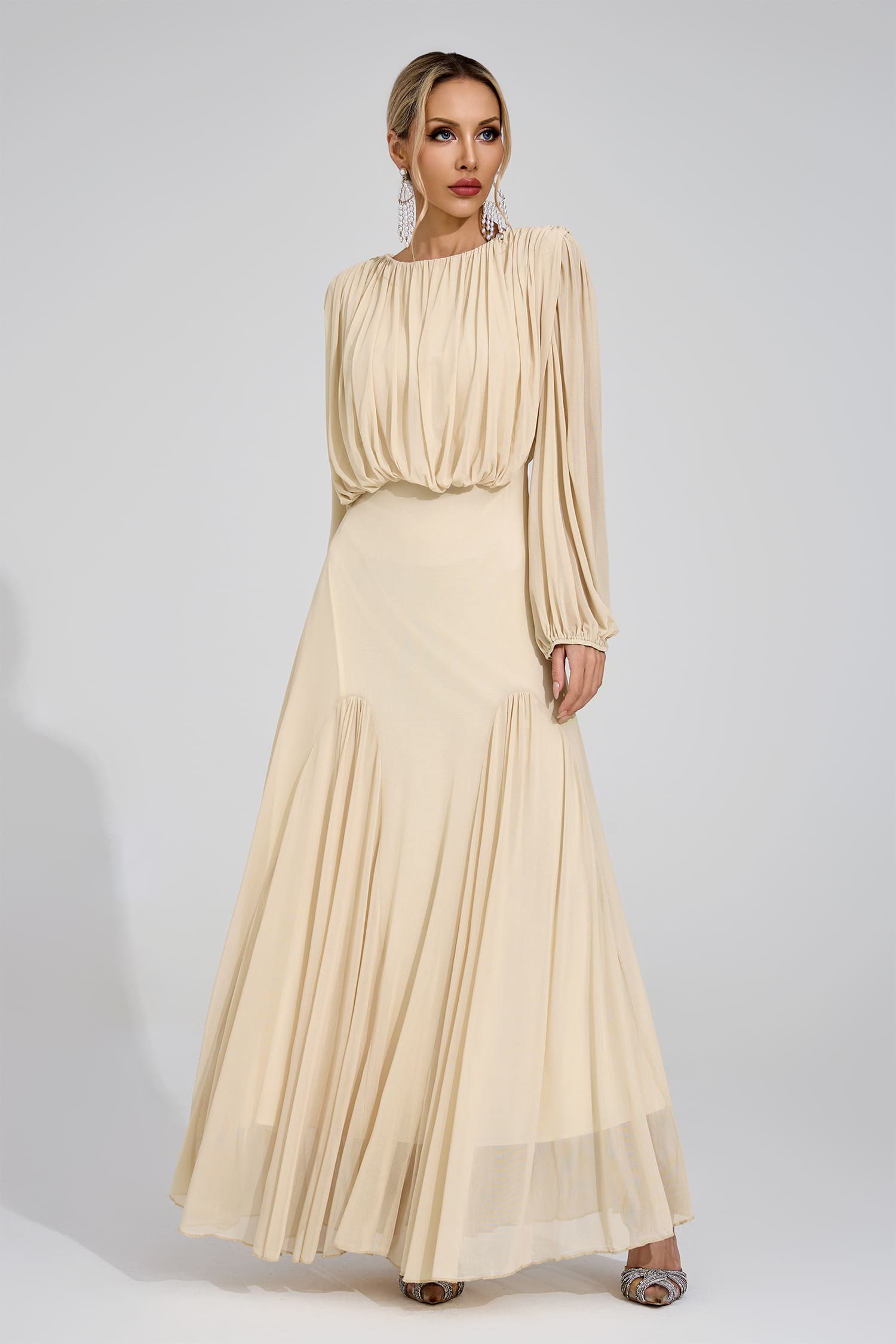 Maj Yellow Pleated Maxi Dress