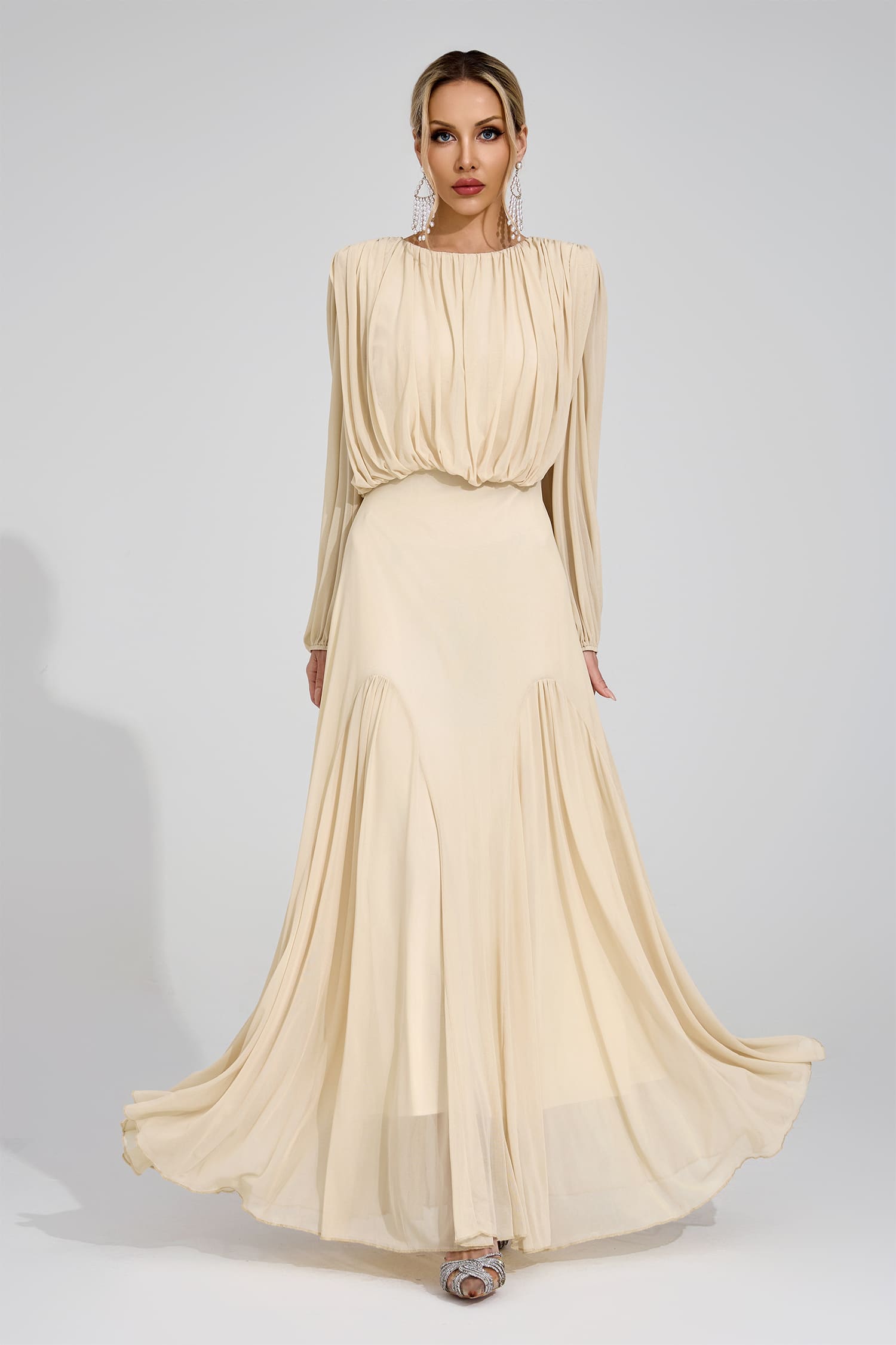 Maj Yellow Pleated Maxi Dress
