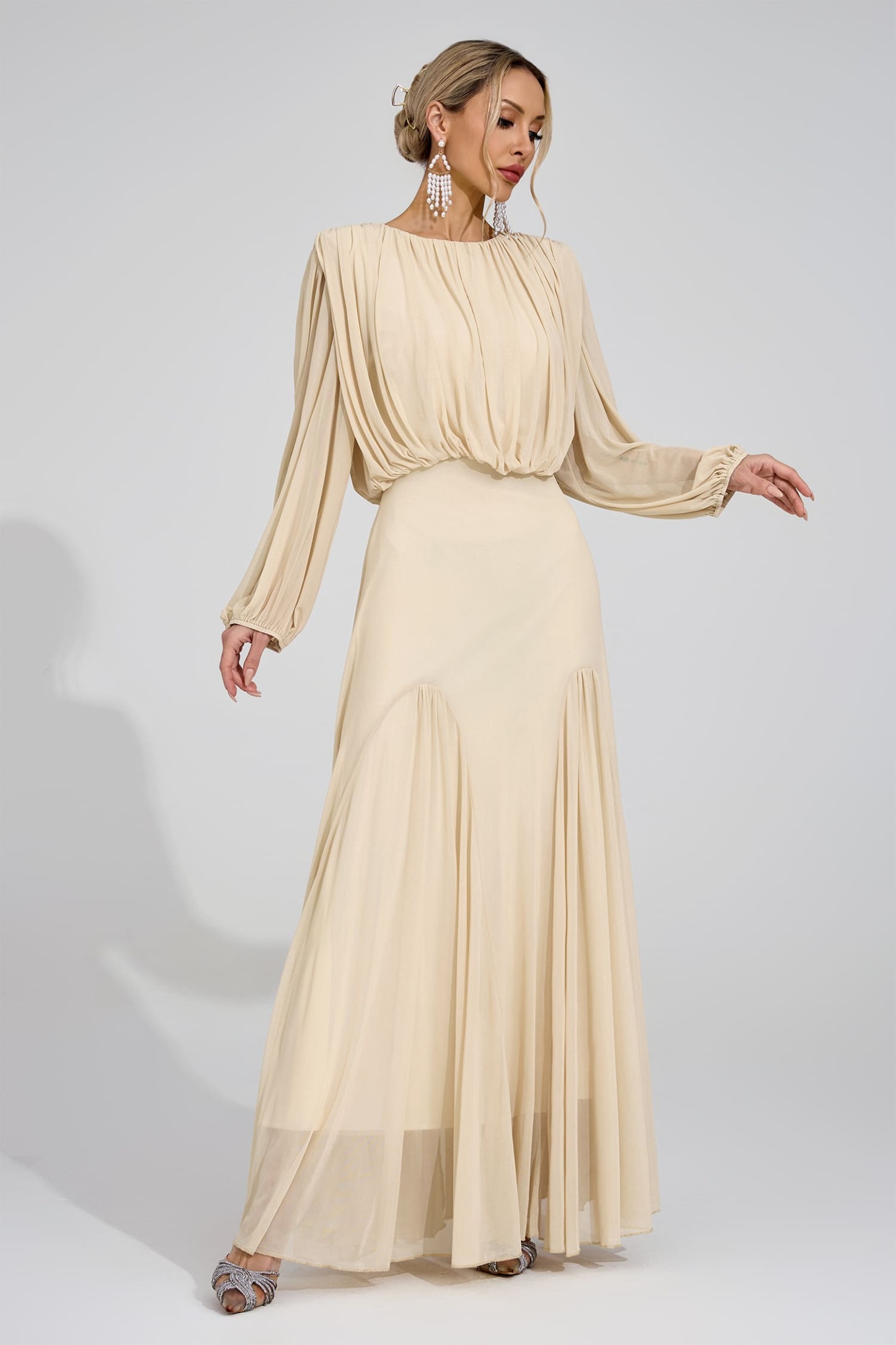 Maj Yellow Pleated Maxi Dress