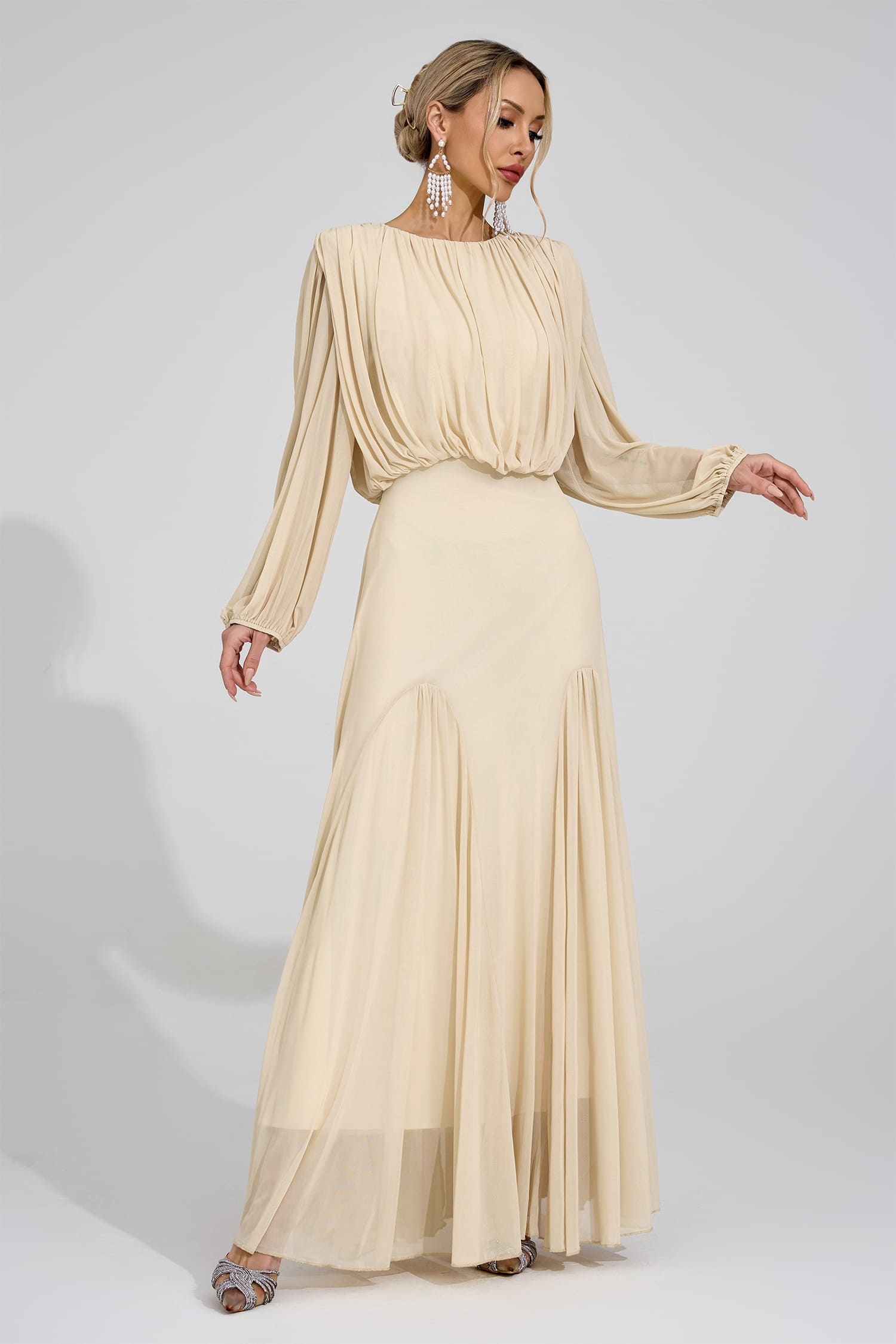 Maj Yellow Pleated Maxi Dress