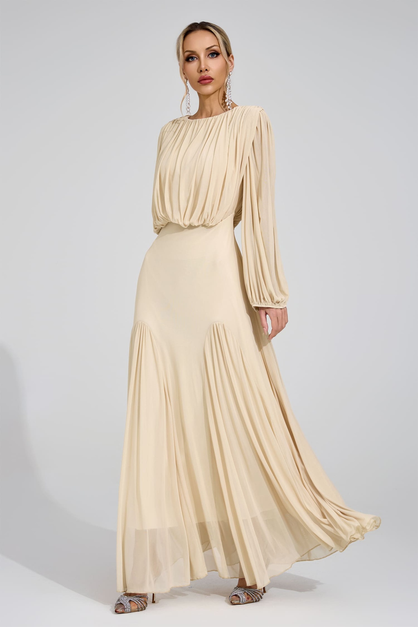 Maj Yellow Pleated Maxi Dress