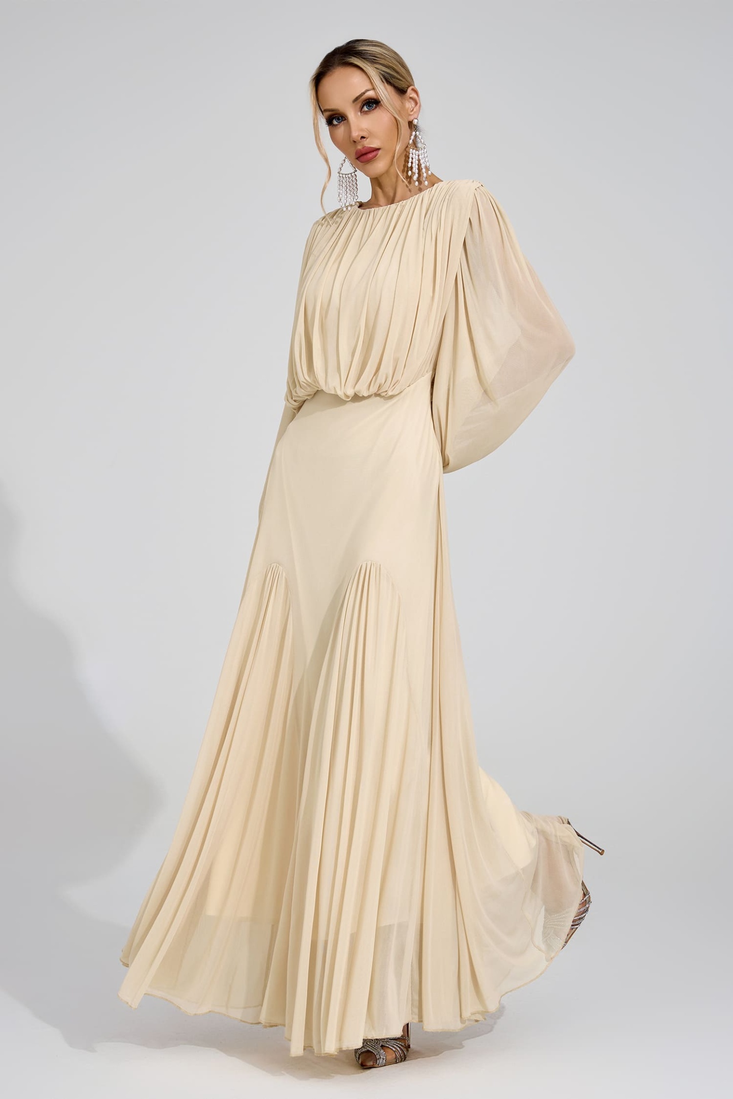Maj Yellow Pleated Maxi Dress
