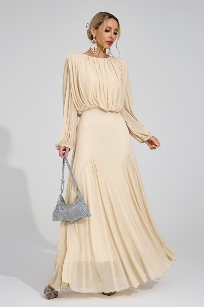 Maj Yellow Pleated Maxi Dress