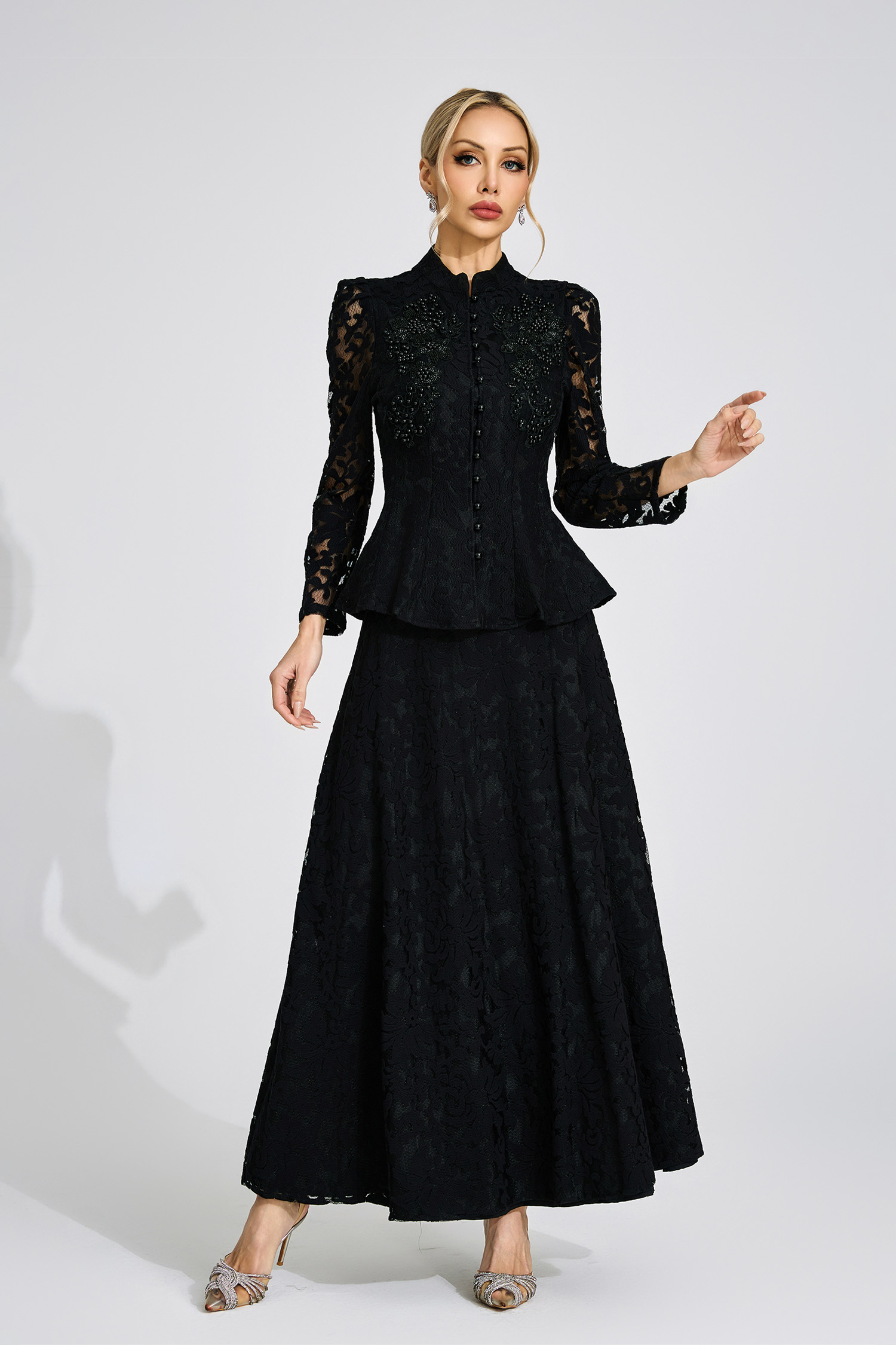 Haven Black Lace Two Piece Set