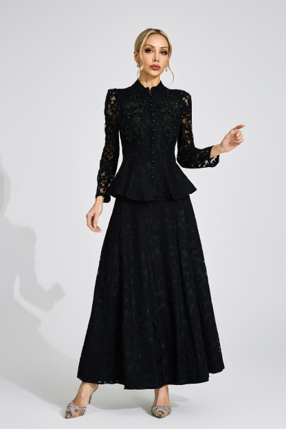 Haven Black Lace Two Piece Set