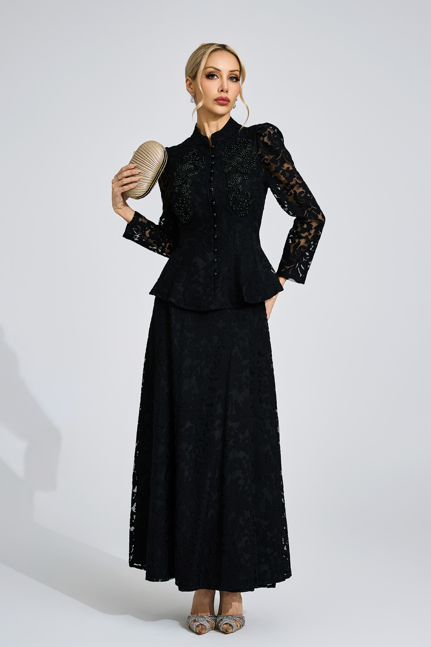 Haven Black Lace Two Piece Set