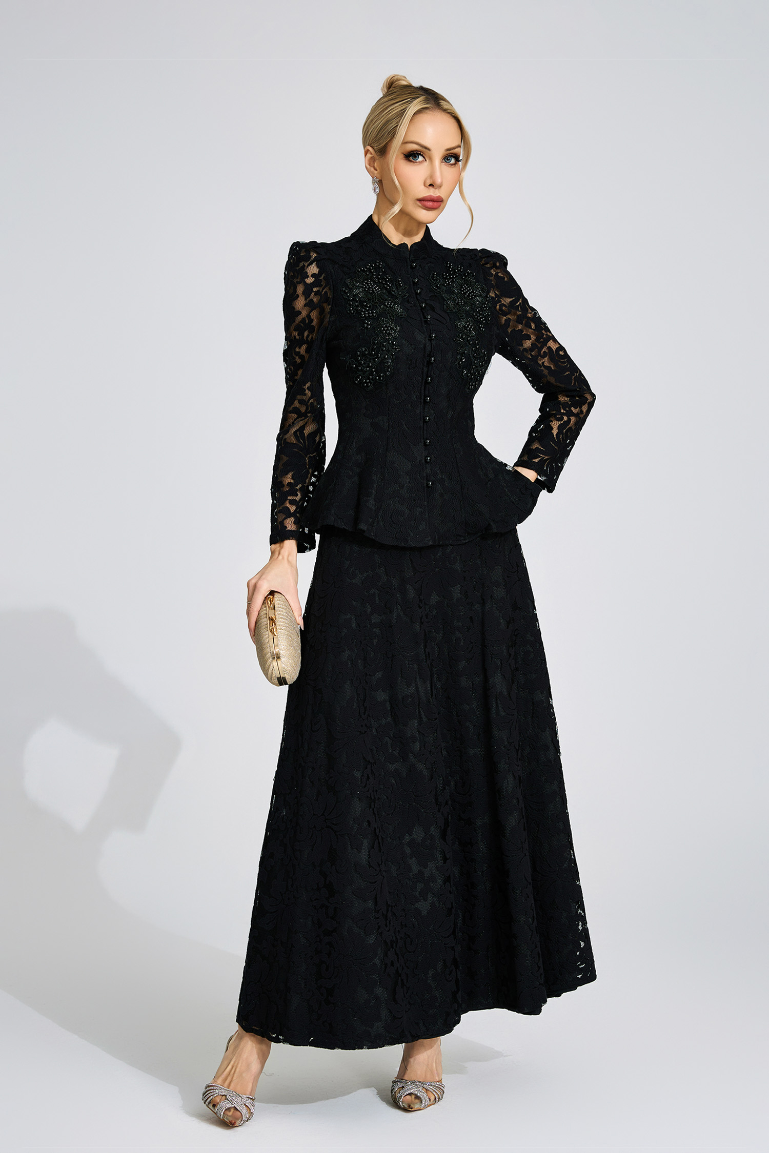 Haven Black Lace Two Piece Set