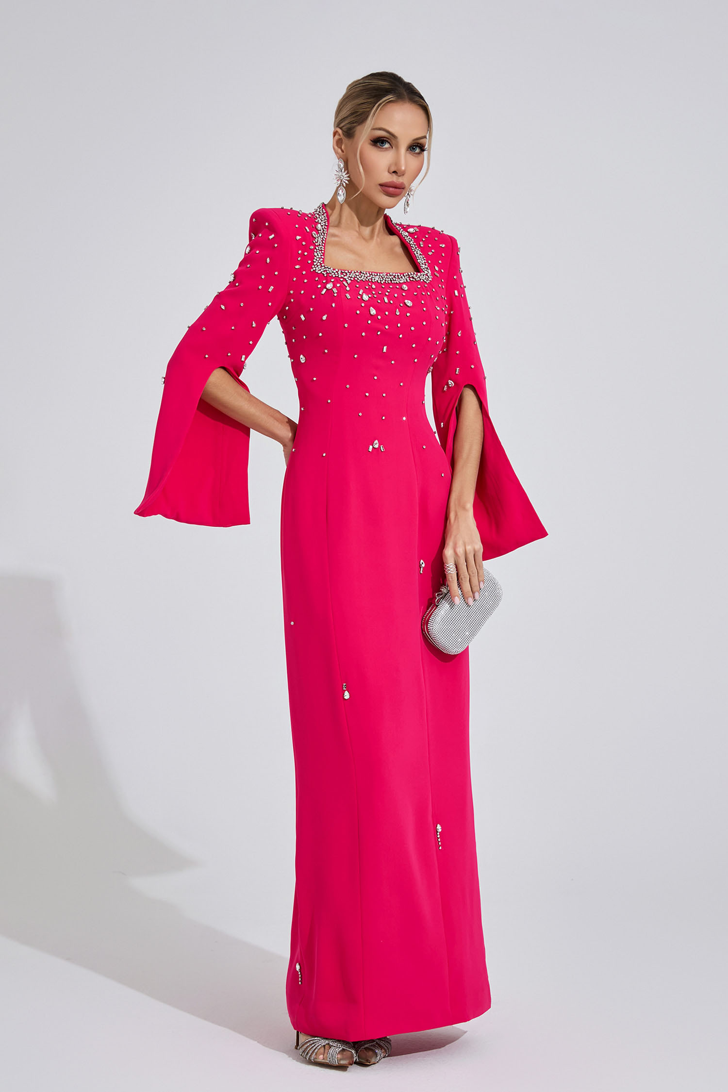Lagoon Red Beaded Maxi Dress
