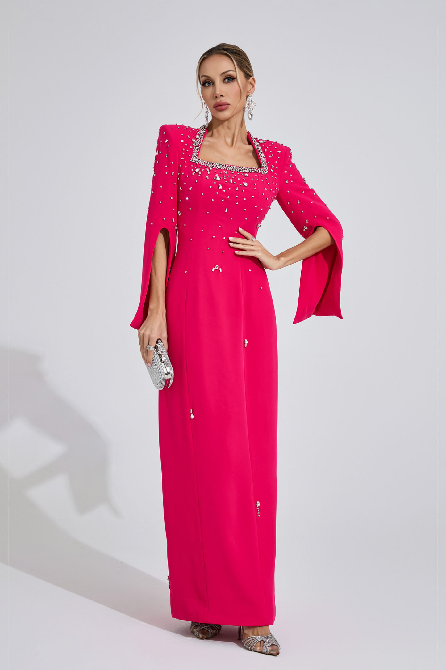 Lagoon Red Beaded Maxi Dress