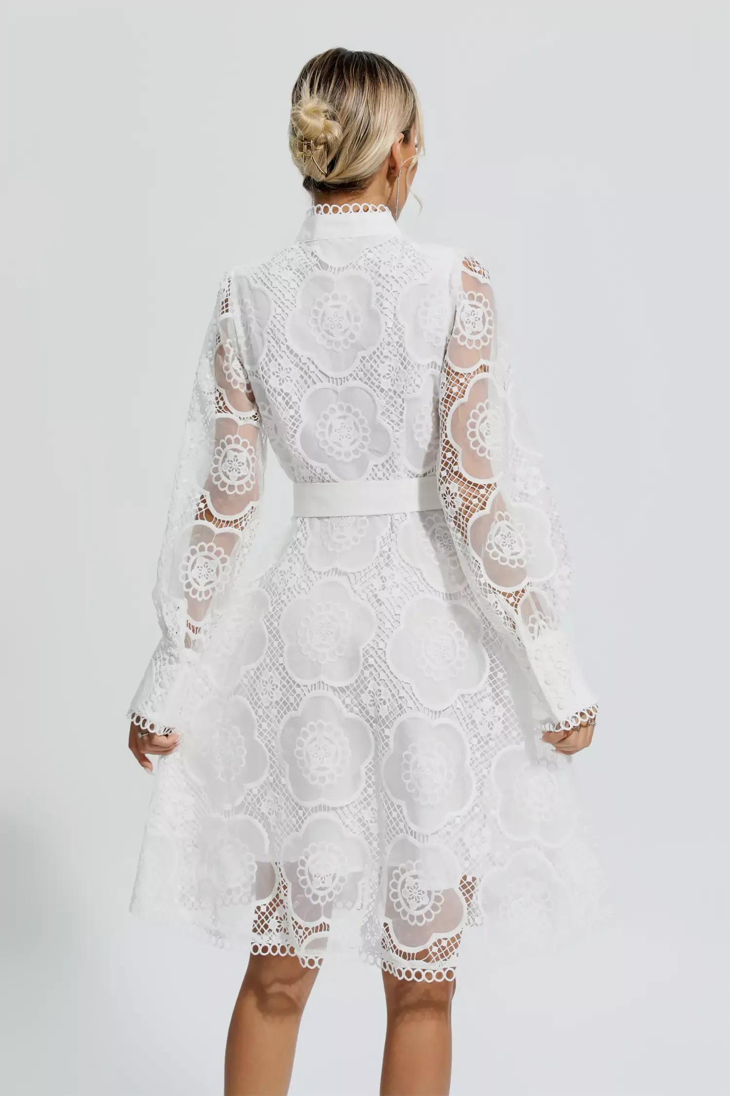 Thoreau White Lace Jacquard Mini Dress