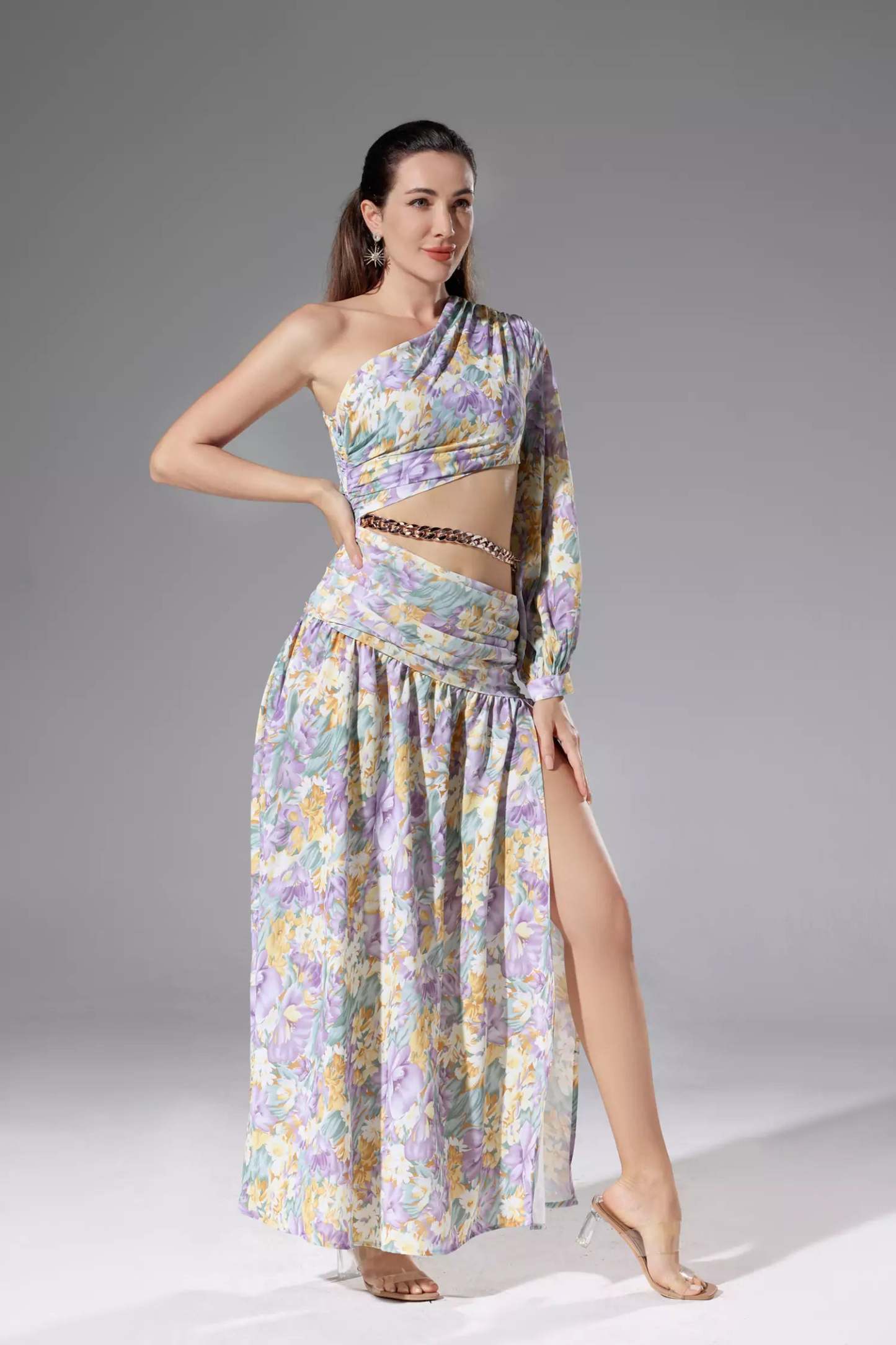 Sander Purple Floral Dress