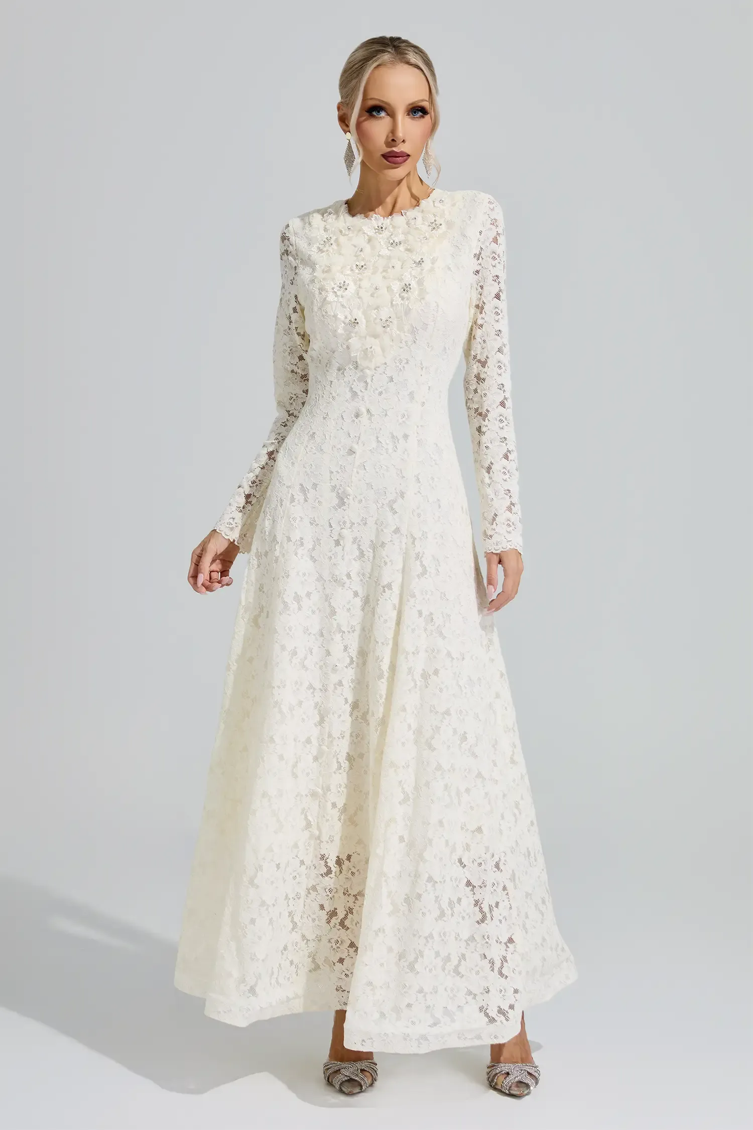 Beyoncé Apricot Lace Wedding Dress