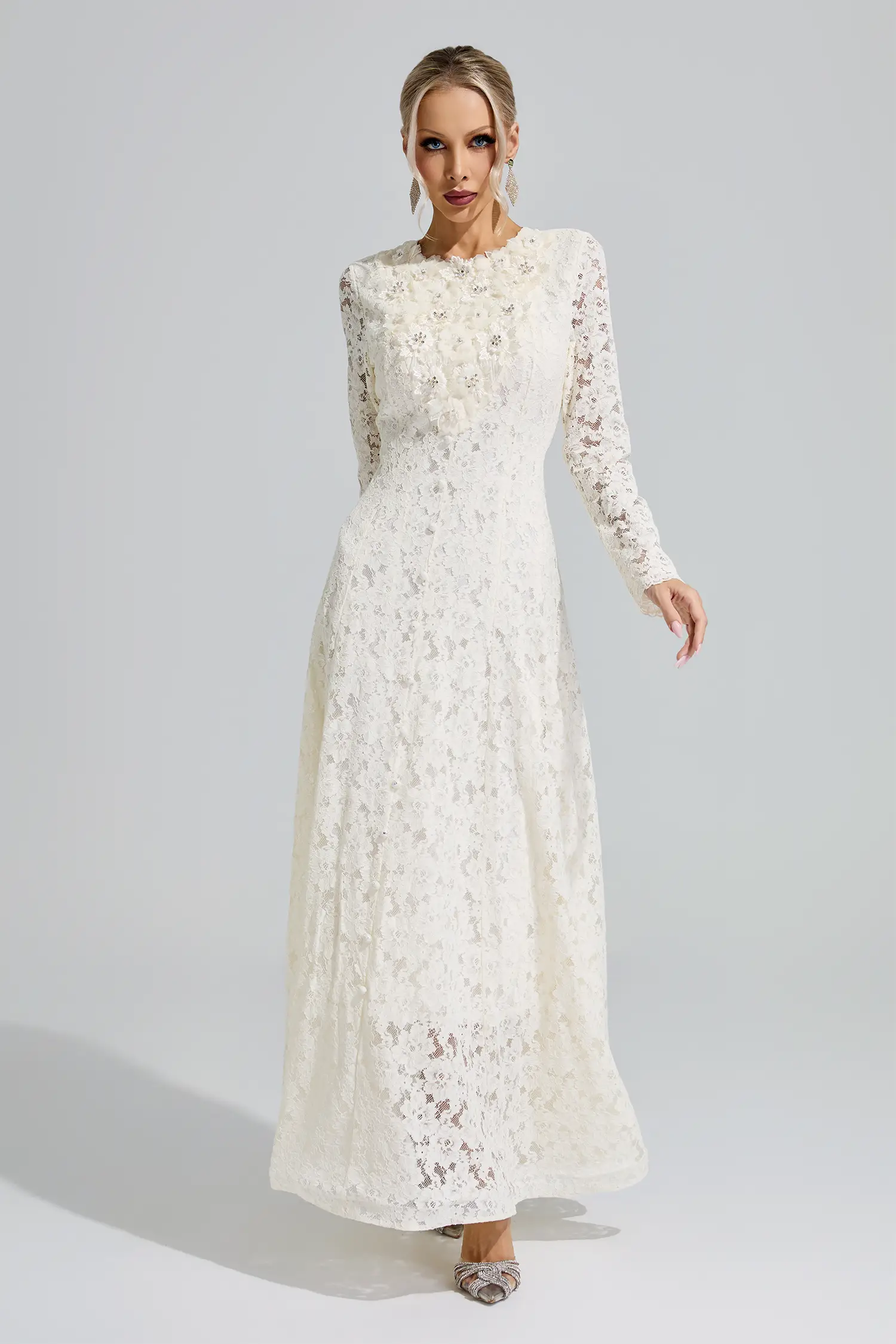 Beyoncé Apricot Lace Wedding Dress