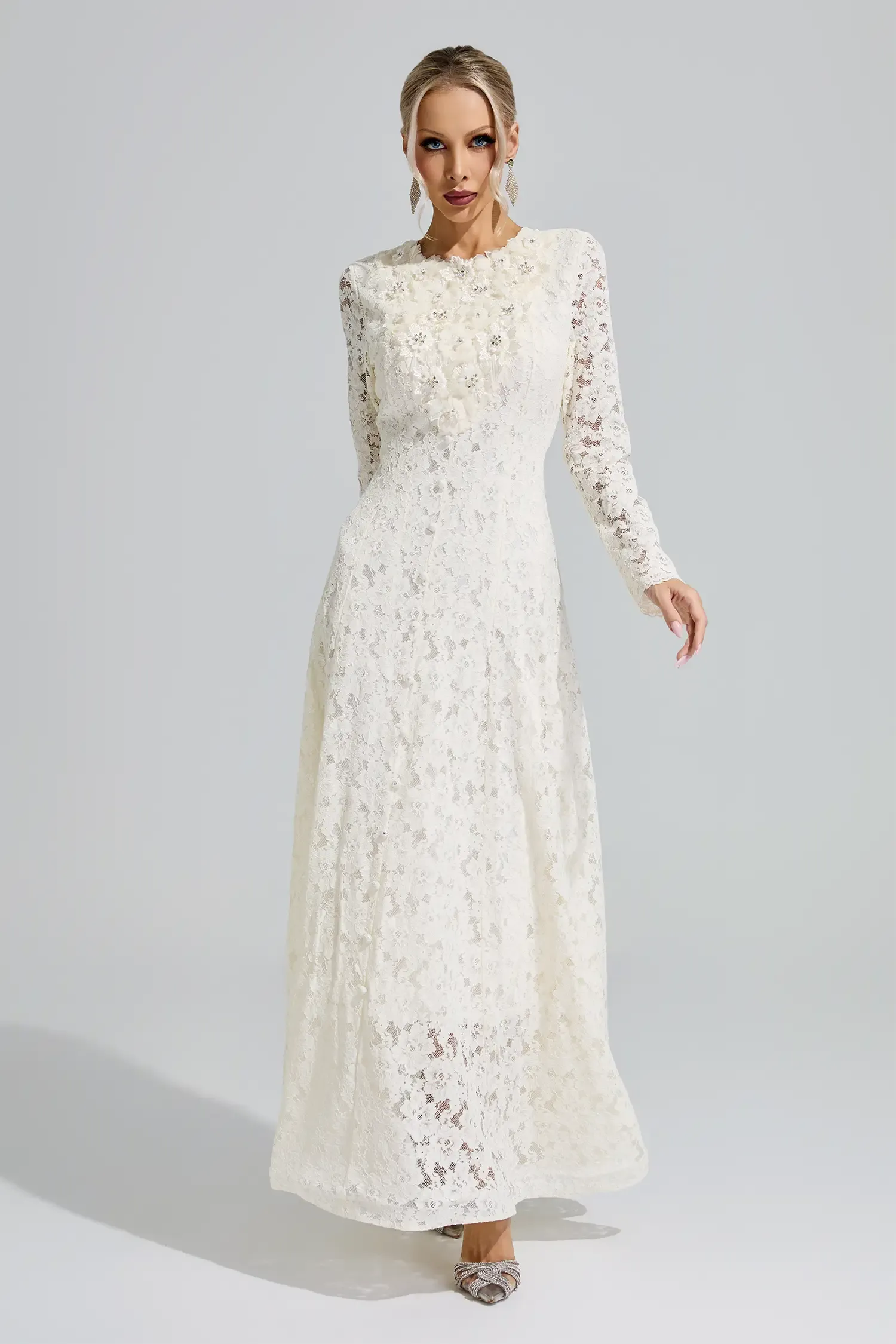 Beyoncé Apricot Lace Wedding Dress