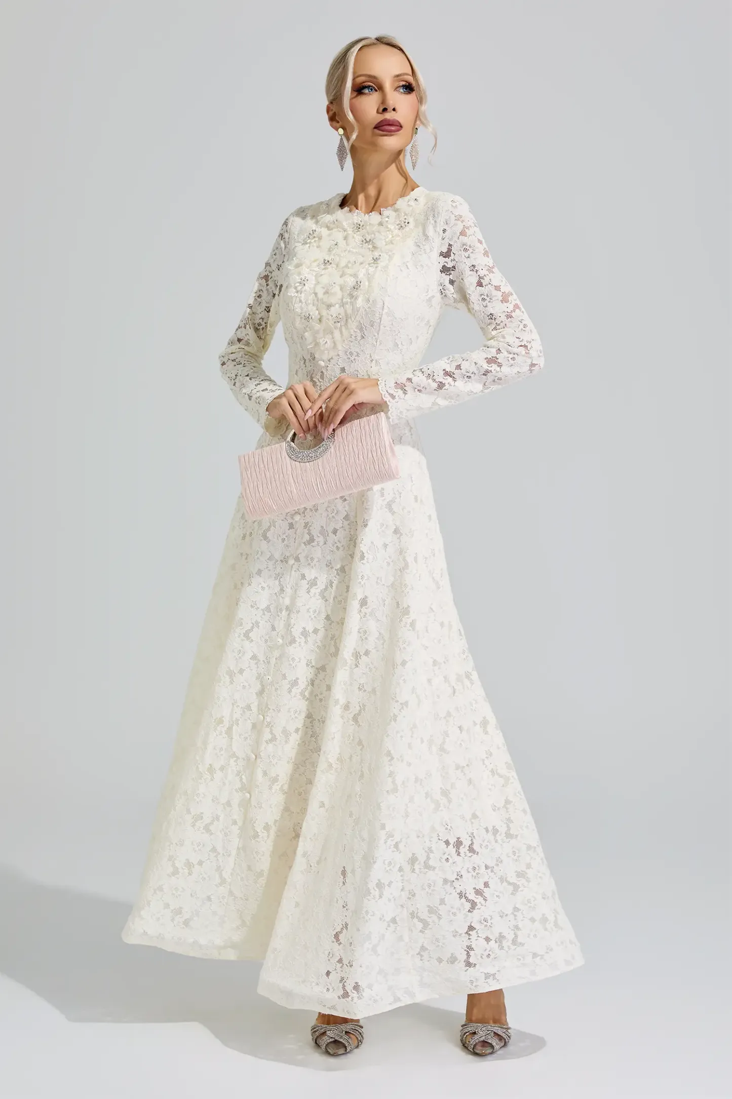 Beyoncé Apricot Lace Wedding Dress