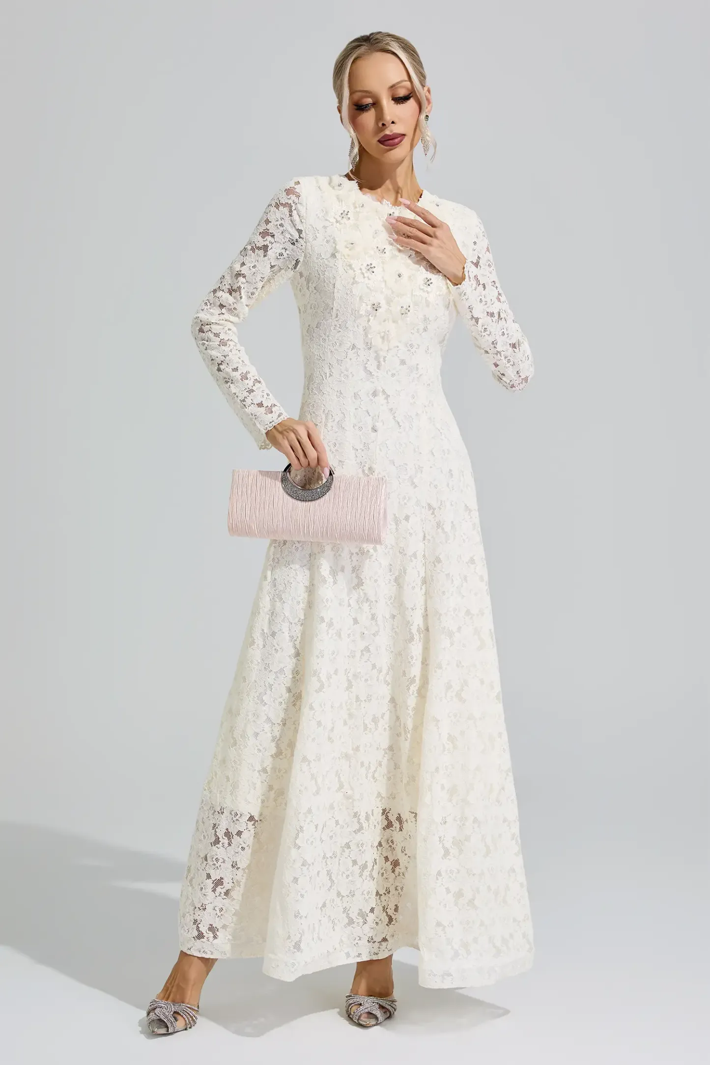 Beyoncé Apricot Lace Wedding Dress