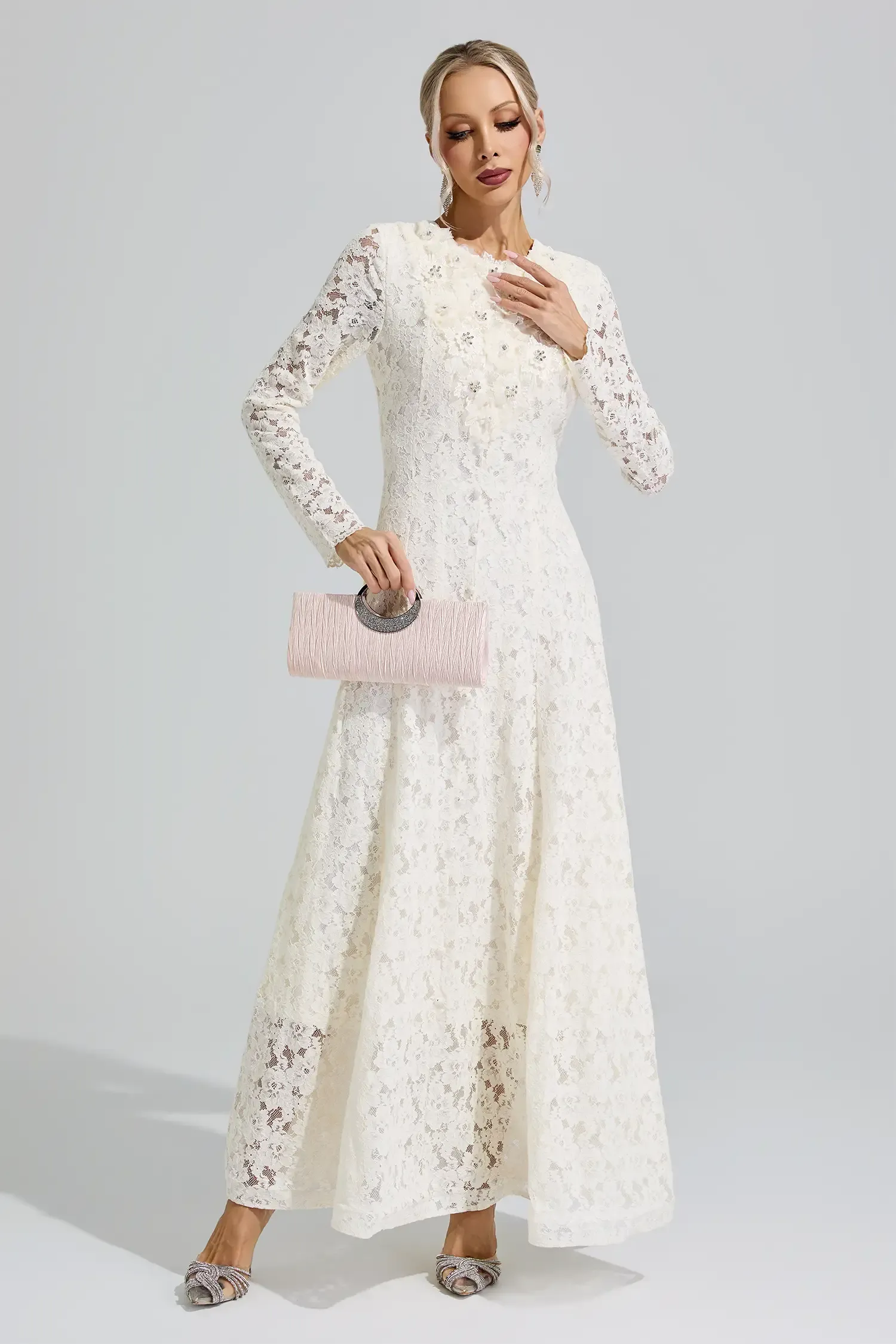 Beyoncé Apricot Lace Wedding Dress