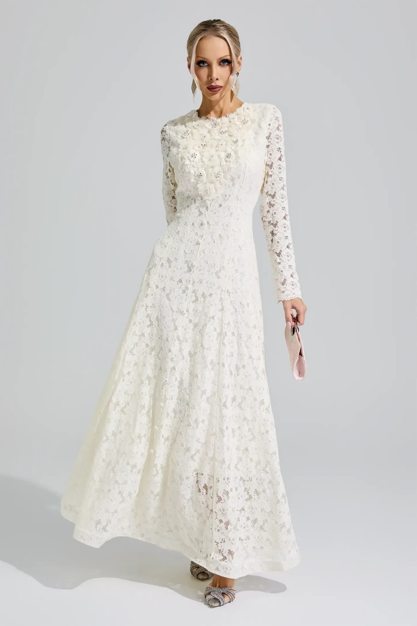 Beyoncé Apricot Lace Wedding Dress
