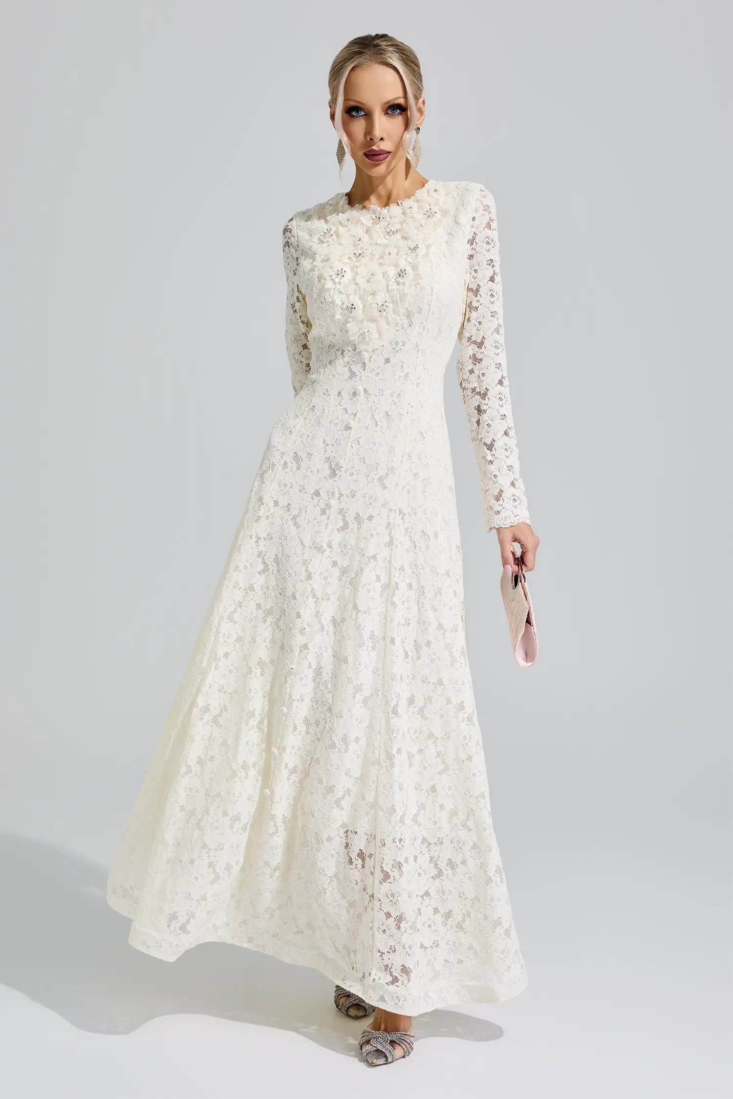 Beyoncé Apricot Lace Wedding Dress