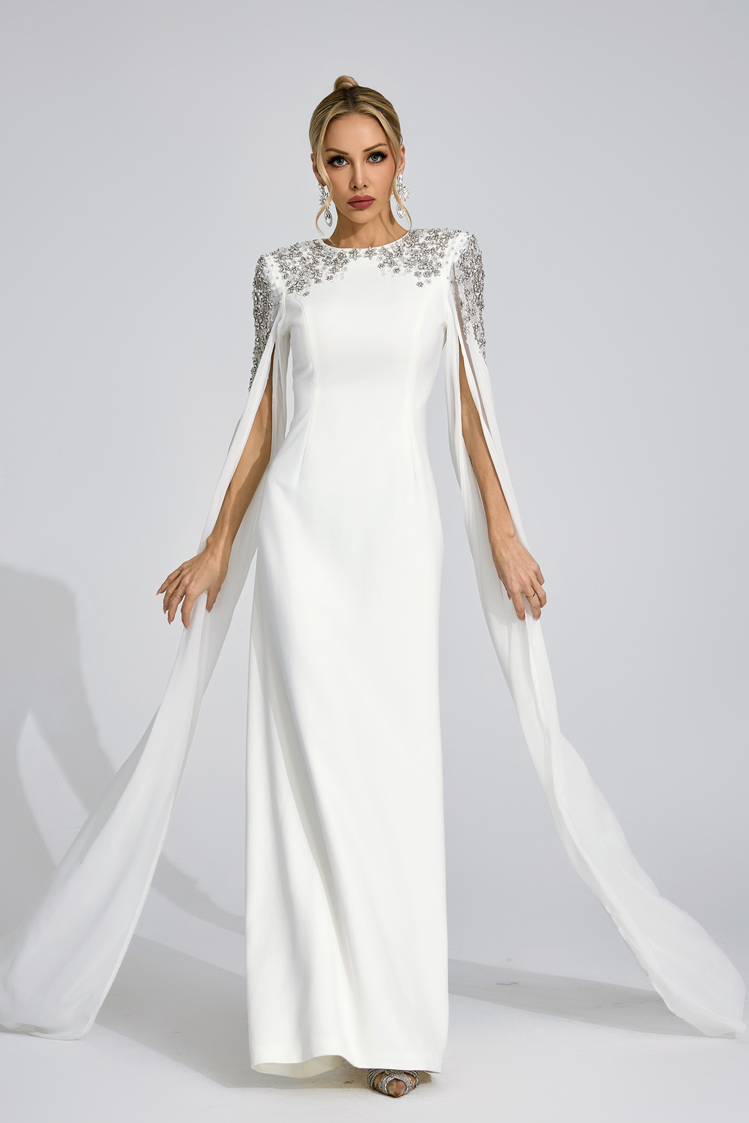 Crown White Diamond Maxi Dress