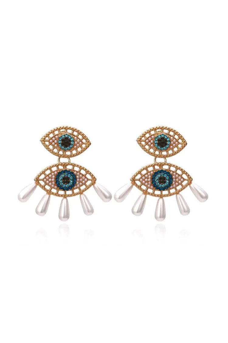 Davy Devil's Eye Pearl Earrings