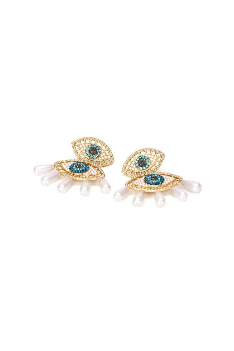 Davy Devil's Eye Pearl Earrings