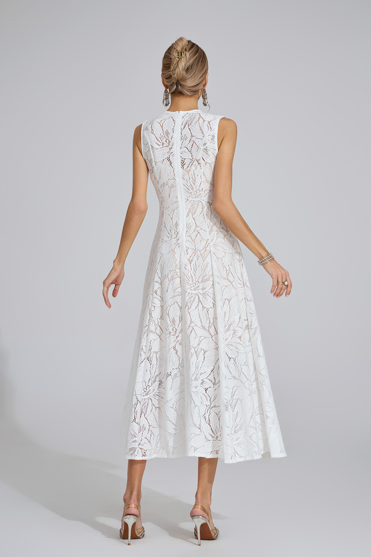 Borought White Lace Maxi Dress