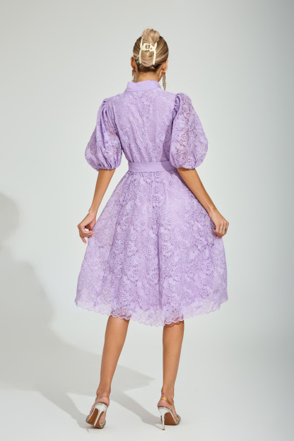 Dryden Purple Lace Midi Dress