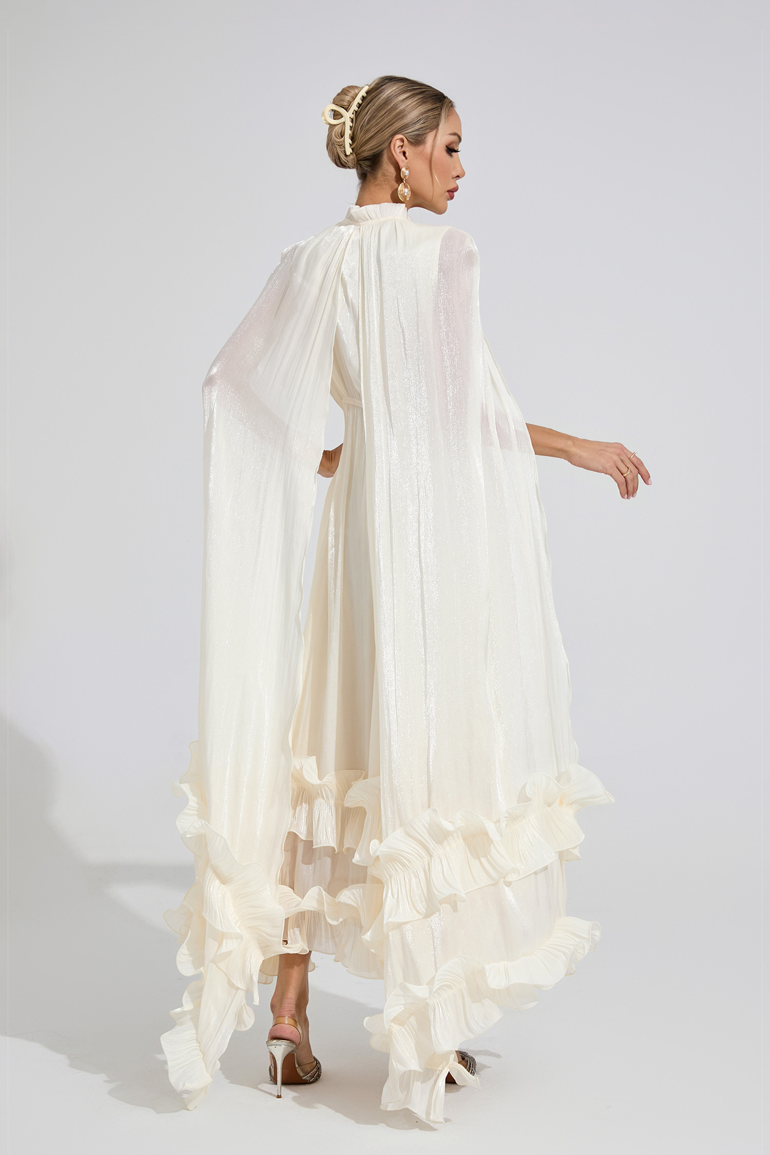 Atoll White Ruffle Maxi Dress