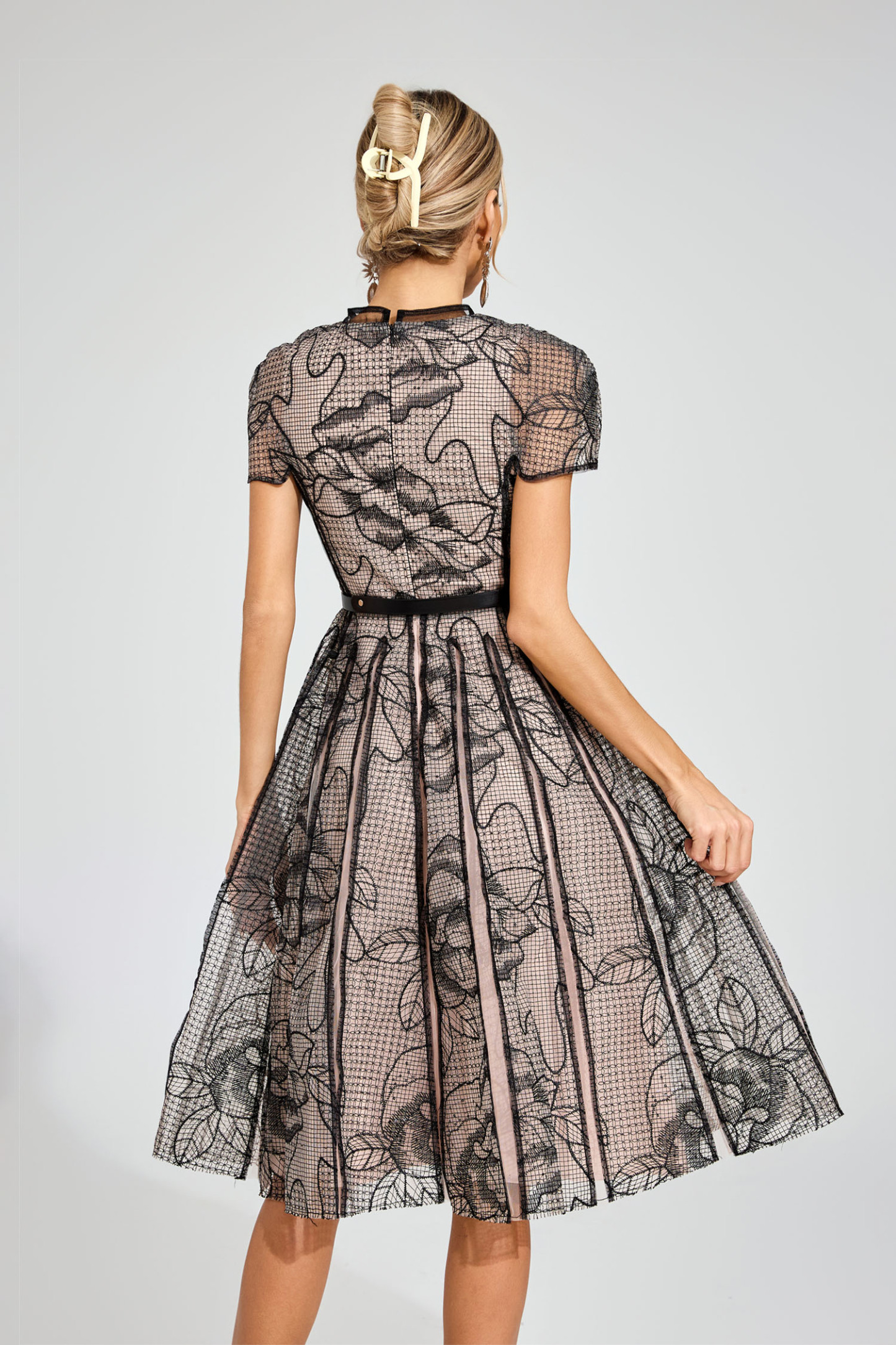 Butler Black Mesh Midi Dress