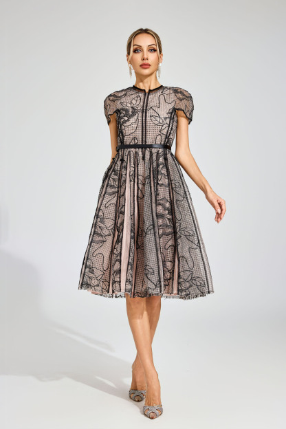 Butler Black Mesh Midi Dress