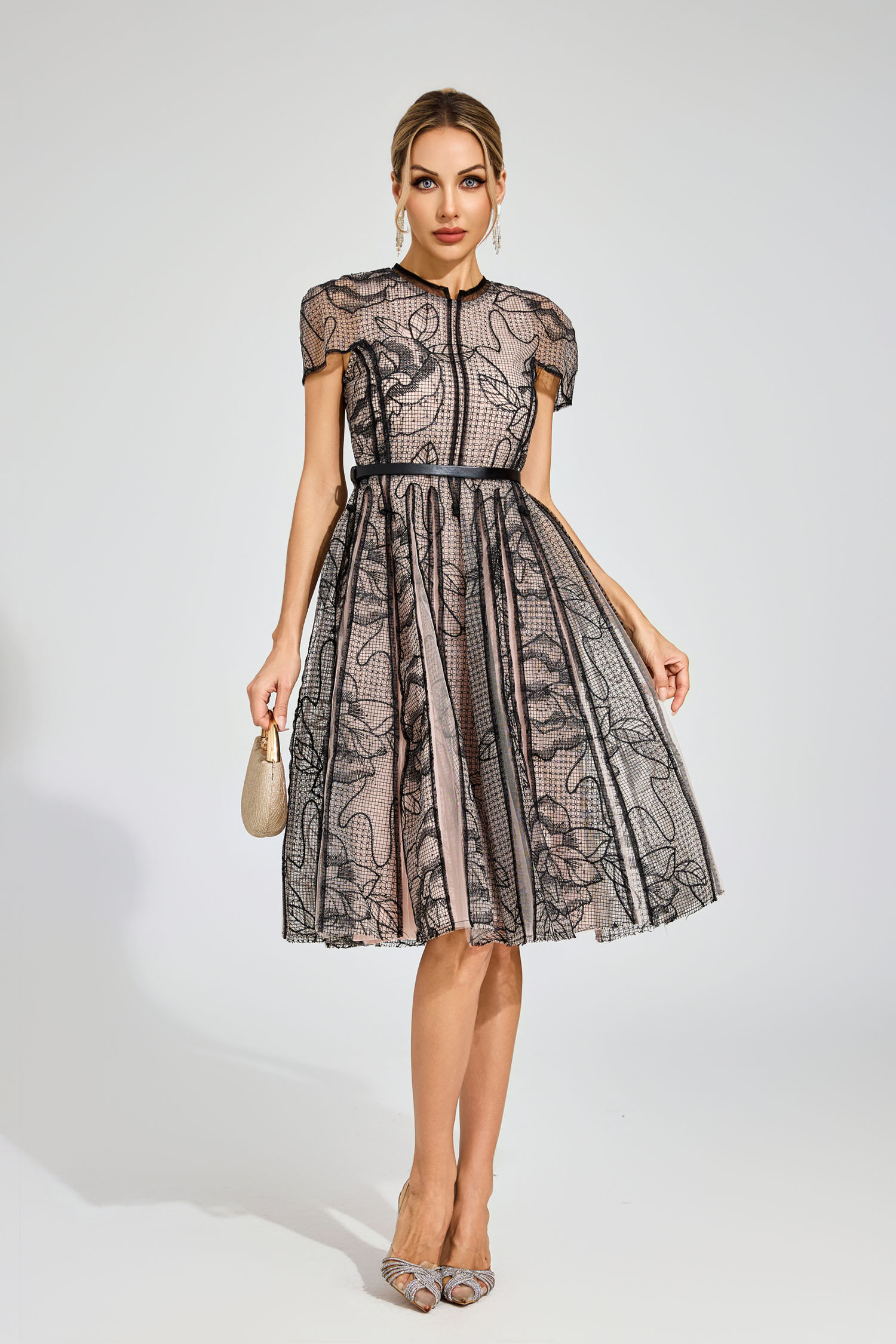 Butler Black Mesh Midi Dress