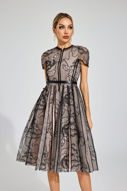 Butler Black Mesh Midi Dress