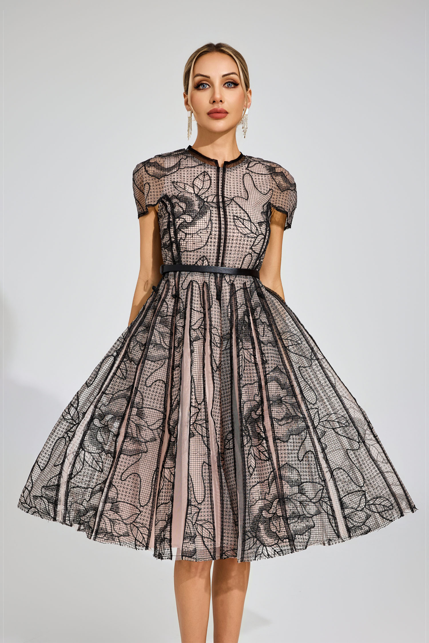 Butler Black Mesh Midi Dress