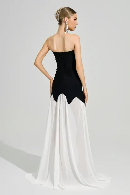 Woolf Black Strapless Bandage Dress