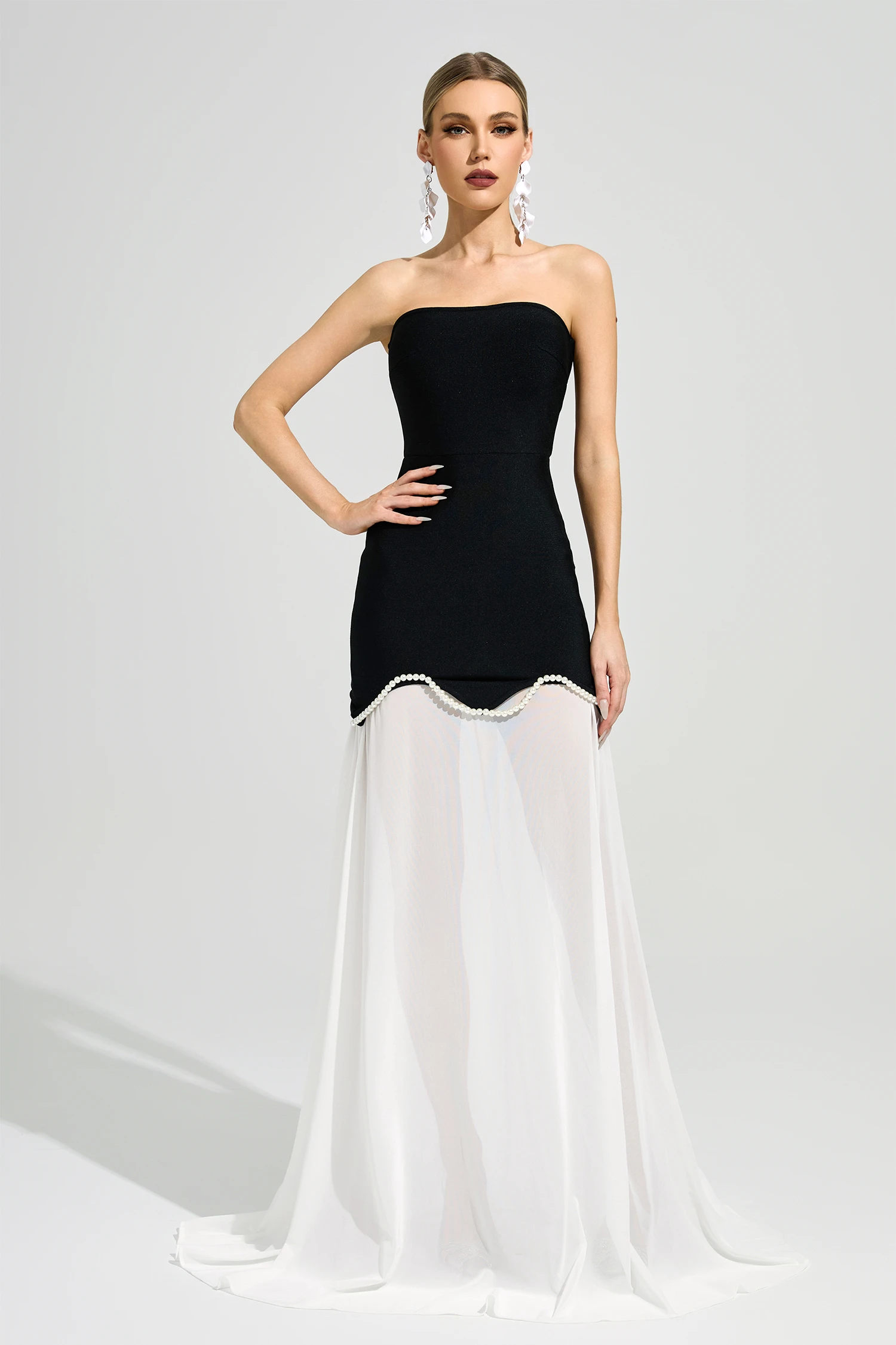 Woolf Black Strapless Bandage Dress