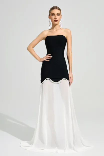 Woolf Black Strapless Bandage Dress