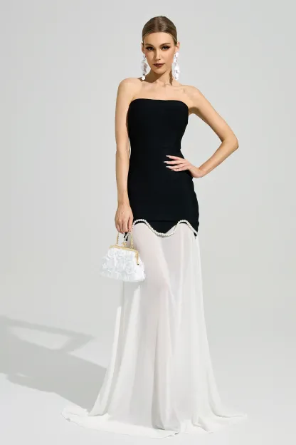 Woolf Black Strapless Bandage Dress