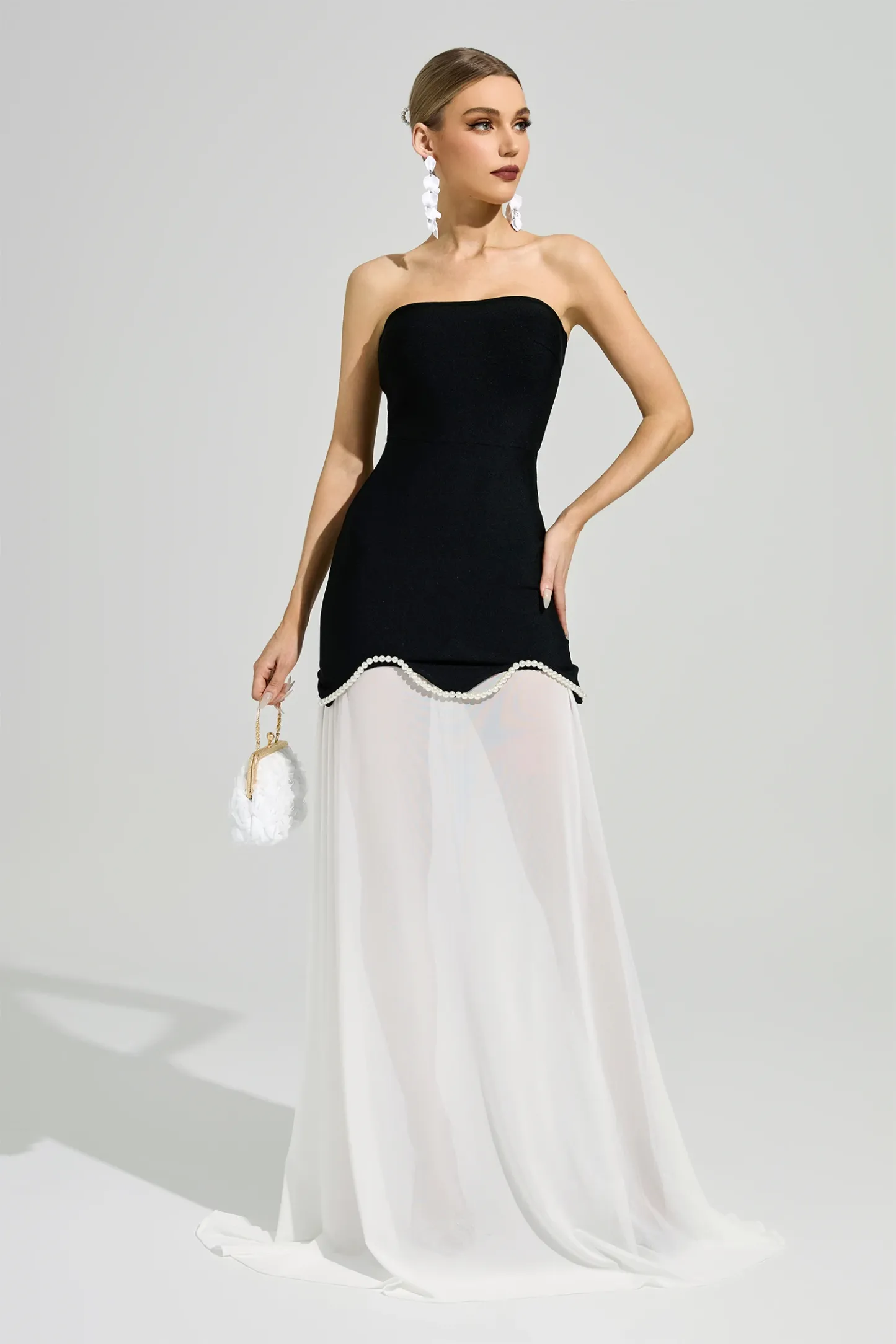 Woolf Black Strapless Bandage Dress