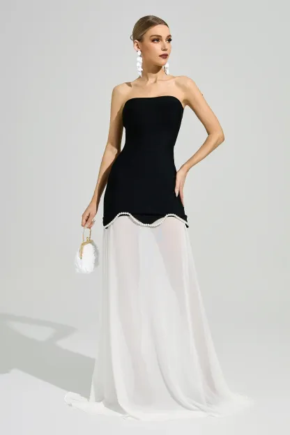 Woolf Black Strapless Bandage Dress
