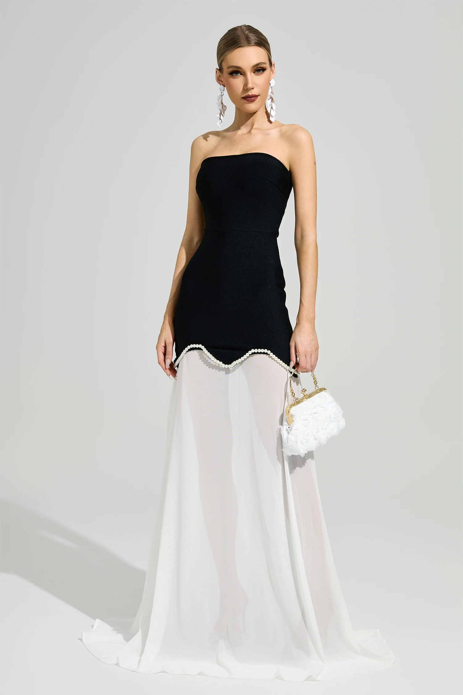 Woolf Black Strapless Bandage Dress
