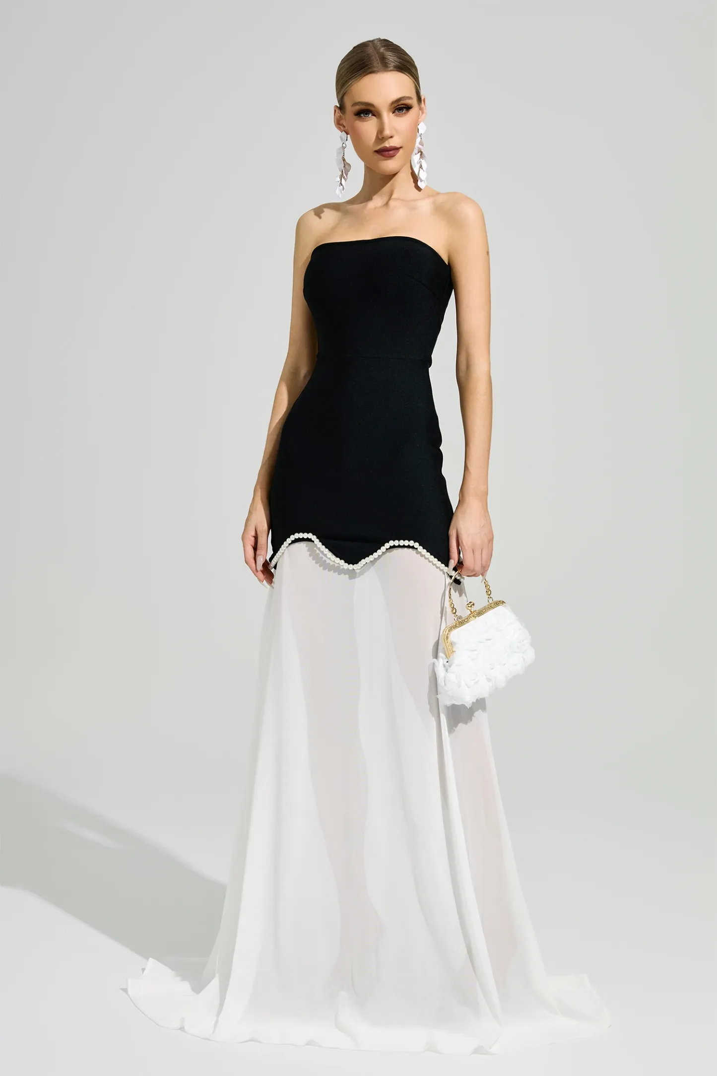 Woolf Black Strapless Bandage Dress