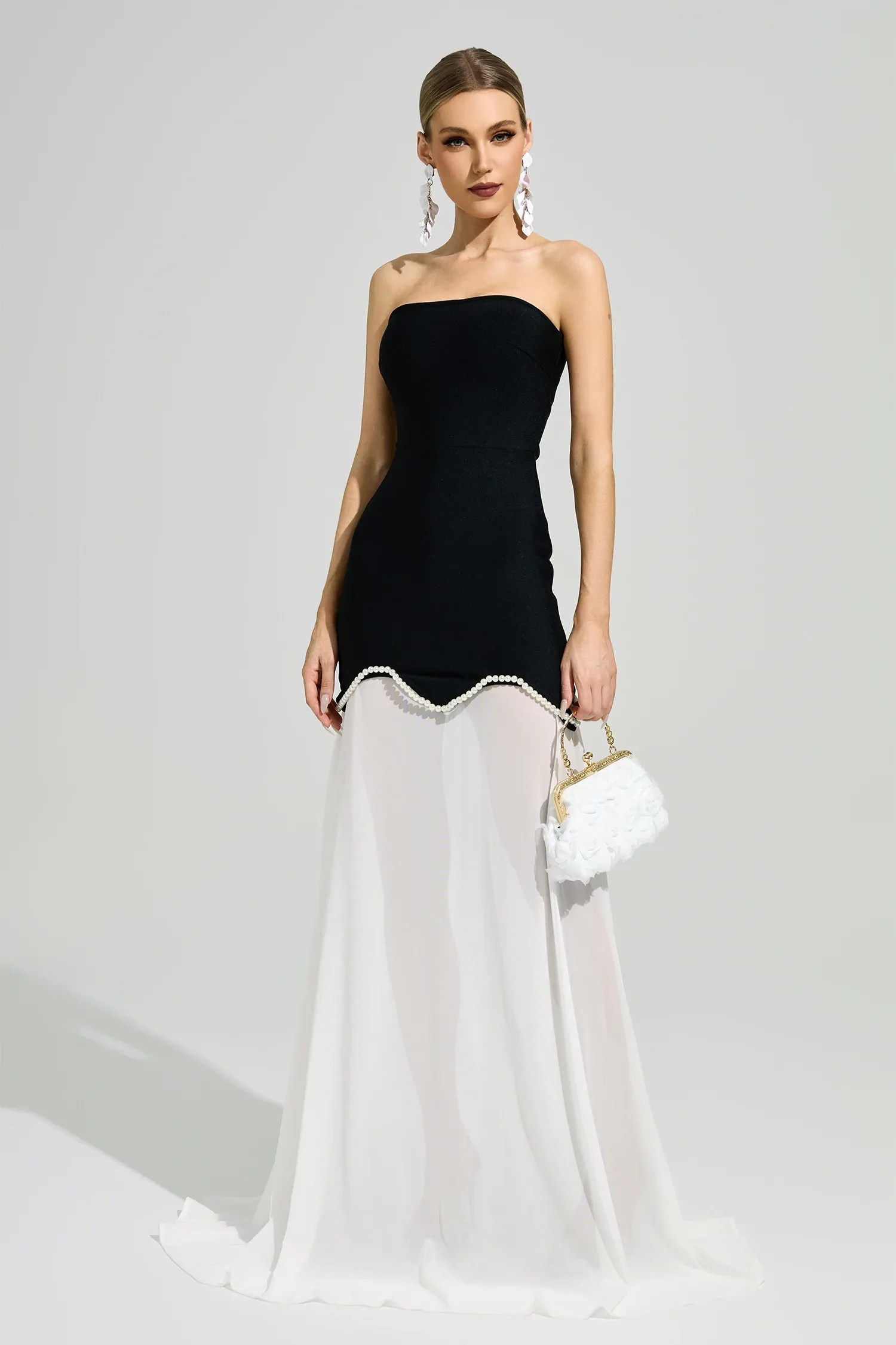 Woolf Black Strapless Bandage Dress