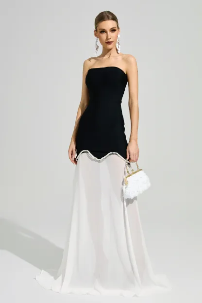 Woolf Black Strapless Bandage Dress