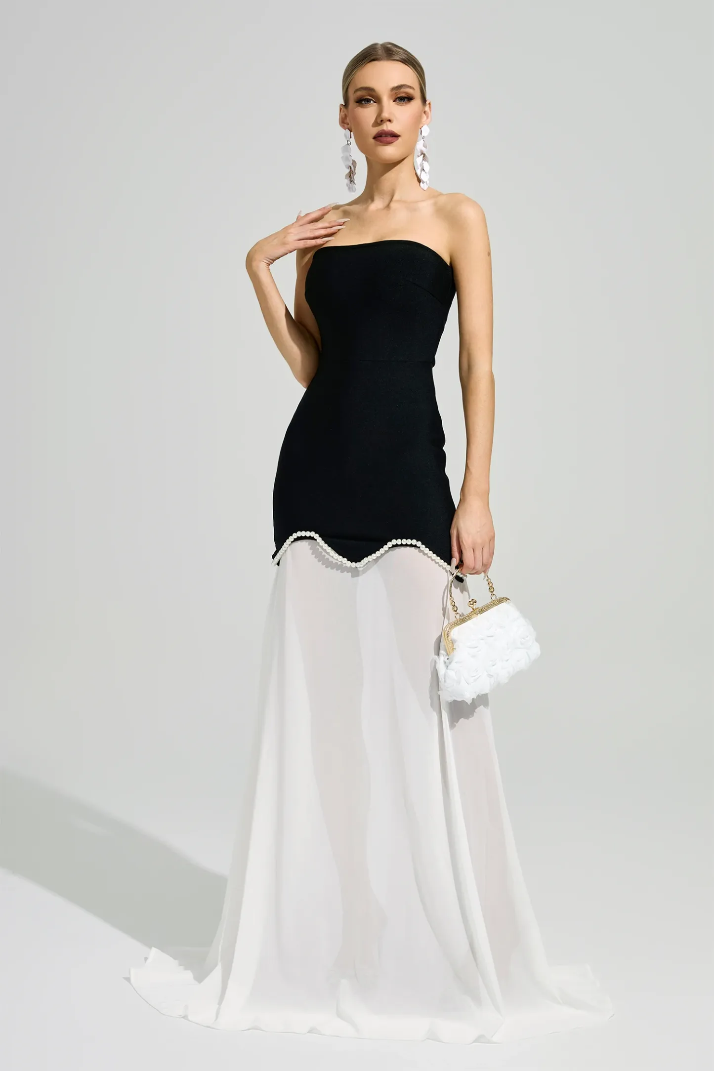 Woolf Black Strapless Bandage Dress