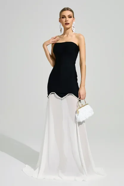 Woolf Black Strapless Bandage Dress